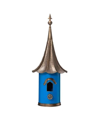 Glitzhome 32" H Retro-Like Metal Pagoda Birdhouse with Bronze Roof