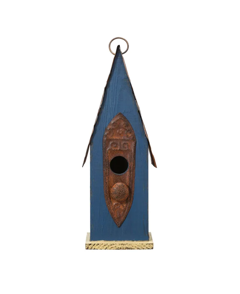 Glitzhome 13.25'' H Retro-Like Distressed Solid Wood Birdhouse