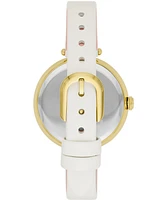 kate spade new york Women's Holland Three Hand Quartz White Leather Watch 34mm