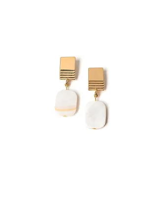 Layered Square + Mother-of-Pearl Earrings