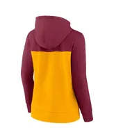 Women's Fanatics Burgundy, Gold Washington Commanders Take The Field Color Block Full-Zip Hoodie