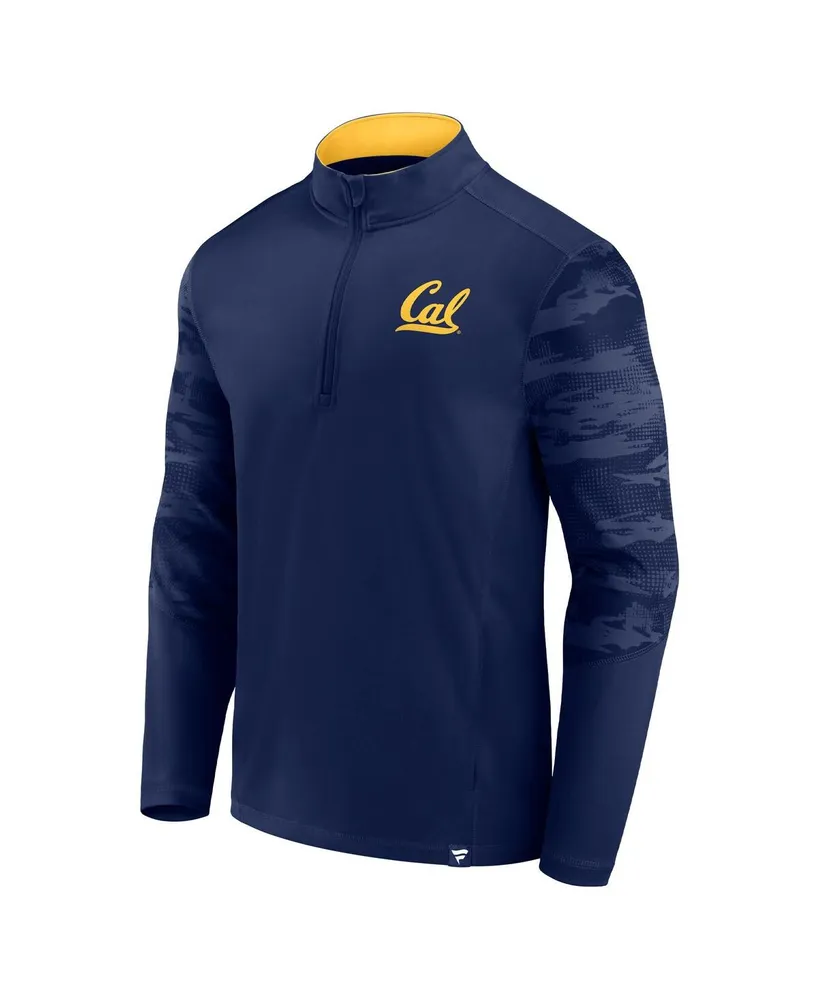 Men's Fanatics Navy Cal Bears Ringer Quarter-Zip Top