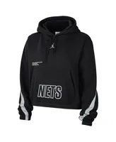 Women's Jordan Black Brooklyn Nets Courtside Statement Edition Pullover Hoodie