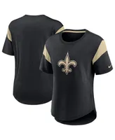 Women's Nike Heather Black New Orleans Saints Primary Logo Fashion Top