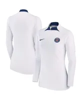 Women's Nike White Paris Saint-Germain Strike Drill Raglan Performance Quarter-Zip Top