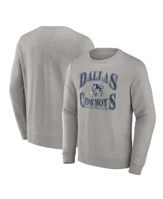 Men's Fanatics Heather Charcoal Dallas Cowboys Playability Pullover Sweatshirt