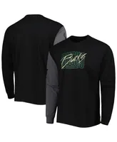 Men's Nike Black Milwaukee Bucks Courtside Versus Flight MAX90 Long Sleeve T-shirt