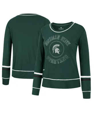 Women's Colosseum Green Michigan State Spartans Heathrow Super Soft Long Sleeve T-shirt