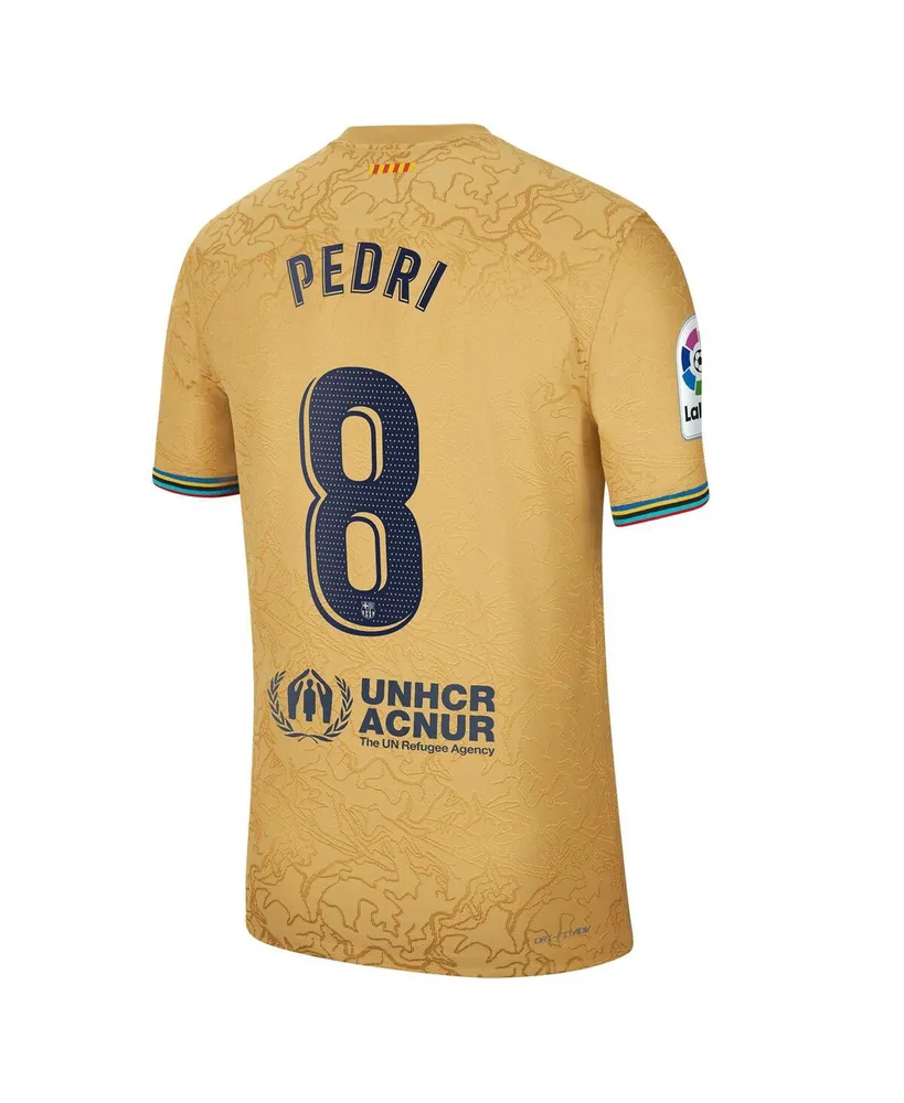 Men's Nike Pedri Gold Barcelona 2022/23 Away Authentic Player Jersey