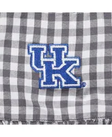 Girls Infant Boys and Girls Garb Charcoal Kentucky Wildcats Cara Woven Gingham Ruffled Bodysuit