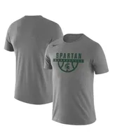 Men's Nike Gray Michigan State Spartans Basketball Drop Legend Performance T-shirt