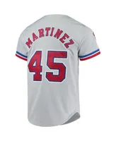 Men's Mitchell & Ness Pedro Martinez Gray Montreal Expos Cooperstown Collection Authentic Jersey