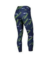 Women's Concepts Sport College Navy Seattle Seahawks Breakthrough Allover Print Leggings