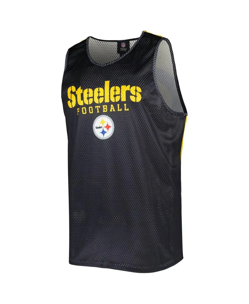 Men's Foco Black Pittsburgh Steelers Colorblock Mesh V-Neck and Shorts Set