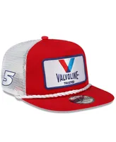 Men's New Era Red, White Kyle Larson Golfer Snapback Adjustable Hat