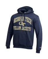 Men's Champion Navy Georgia Tech Yellow Jackets High Motor Pullover Hoodie