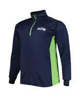 Men's College Navy Seattle Seahawks Big and Tall Quarter-Zip Top