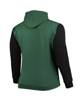 Men's Fanatics Hunter Green, Black Milwaukee Bucks Big and Tall Bold Attack Pullover Hoodie