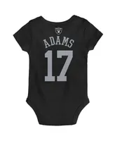 Newborn and Infant Boys Girls Davante Adams Black Las Vegas Raiders Mainliner Player Name Number Bodysuit