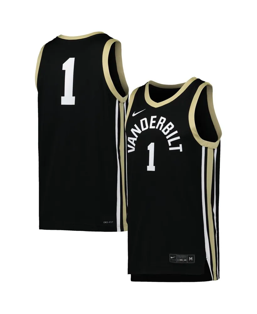 Men's Nike #1 Black Vanderbilt Commodores Replica Basketball Jersey