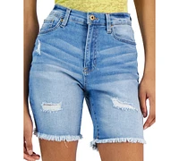 Celebrity Pink Juniors' Distressed Cutoff Bermuda Shorts