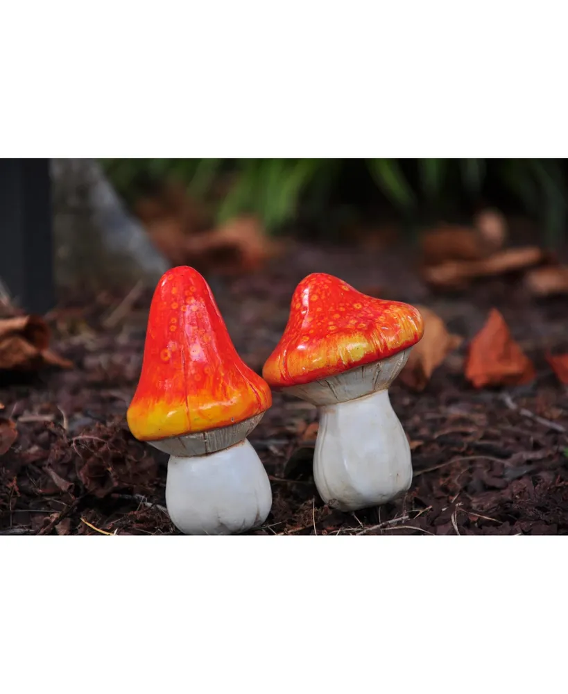 Garden Life Size Mushroom Statue, 2 pieces