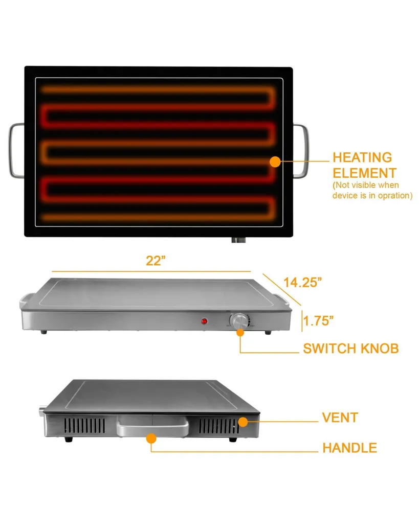 MegaChef Electric Warming Tray with Adjustable Temperature Control
