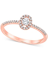 Diamond Halo Engagement Ring (1/4 ct. t.w.) 14k White, Yellow or Rose Gold