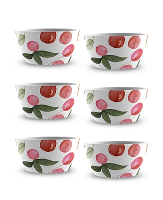 TarHong Berries Cherries Dessert Bowl Set of 6