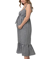 Ripe Maternity Maternity Gingham Nursing Maxi Dress