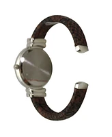 Olivia Pratt Women's Three Hand Quartz Stainless Steel Faux Leather Watch