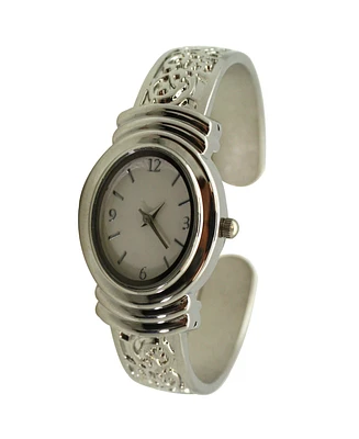 Olivia Pratt Textured Oval Face Bangle Women Watch