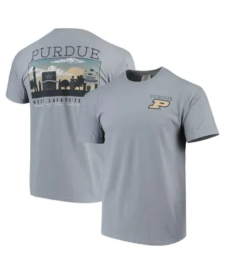 Men's Gray Purdue Boilermakers Team Comfort Colors Campus Scenery T-shirt