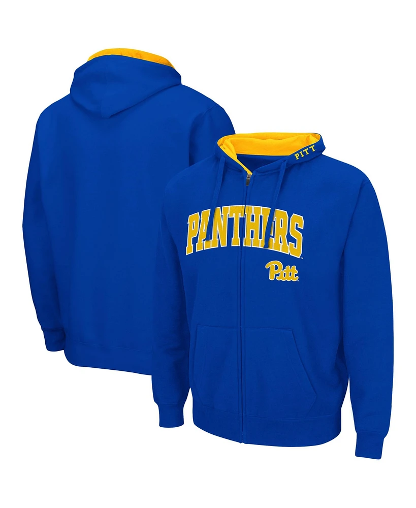 Men's Colosseum Pitt Panthers Arch & Team Logo 3.0 Full-Zip Hoodie