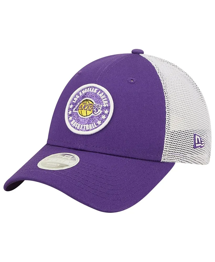 Women's New Era Purple, White Los Angeles Lakers Glitter Patch 9Forty Snapback Hat