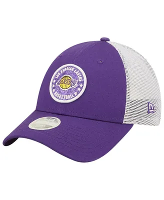 Women's New Era Purple, White Los Angeles Lakers Glitter Patch 9Forty Snapback Hat