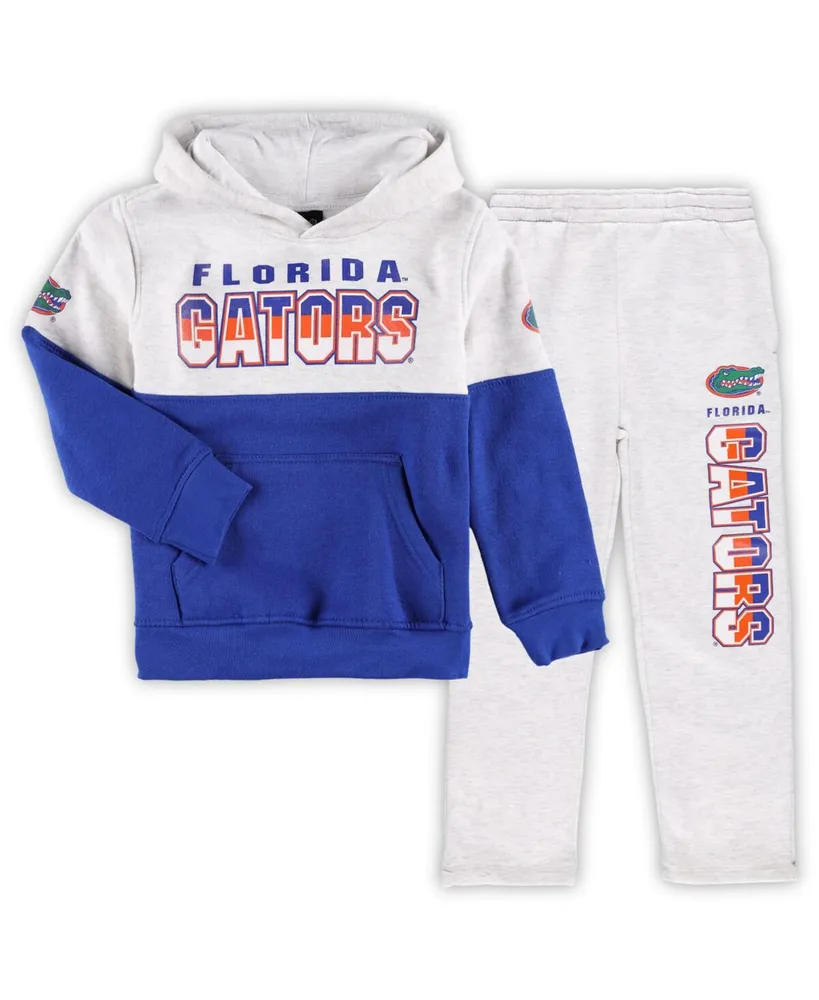 Little Boys and Girls Heather Gray, Royal Florida Gators Playmaker Pullover Hoodie and Pants Set