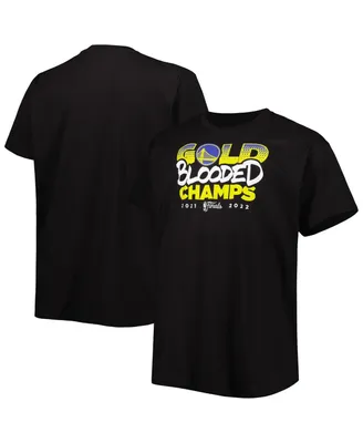 Men's Fanatics Black Golden State Warriors 2022 Nba Finals Champions Gold Blooded Big and Tall T-shirt