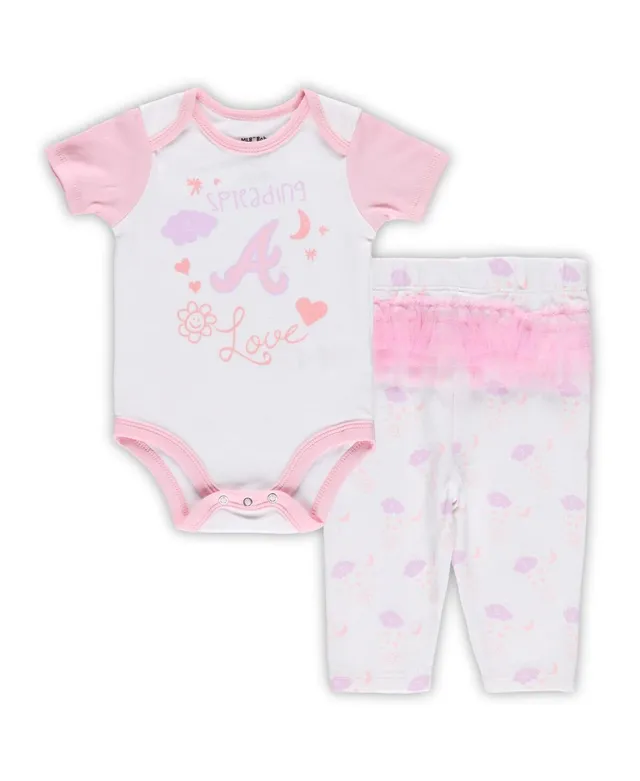 Newborn & Infant White/Pink Houston Astros Spreading Love Bodysuit & Tutu  with Leggings Set