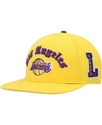 Men's Pro Standard Gold Los Angeles Lakers Old English Snapback Hat