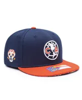 Men's Navy, Orange Club America Da de Muertos Snapback Hat