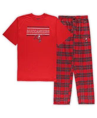 Men's Concepts Sport Red, Black Tampa Bay Buccaneers Big and Tall Flannel Sleep Set