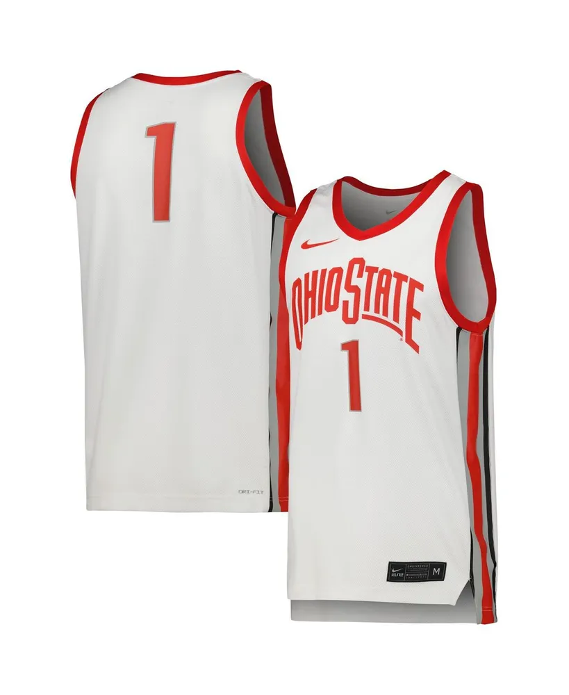 Men's Nike #1 White Ohio State Buckeyes Team Replica Basketball Jersey