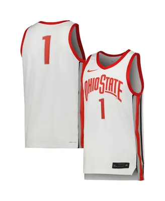 Men's Nike #1 White Ohio State Buckeyes Team Replica Basketball Jersey