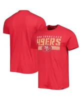 Men's '47 Brand Scarlet San Francisco 49Ers Team Stripe T-shirt