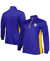 Men's Royal Los Angeles Rams Big and Tall Quarter-Zip Top