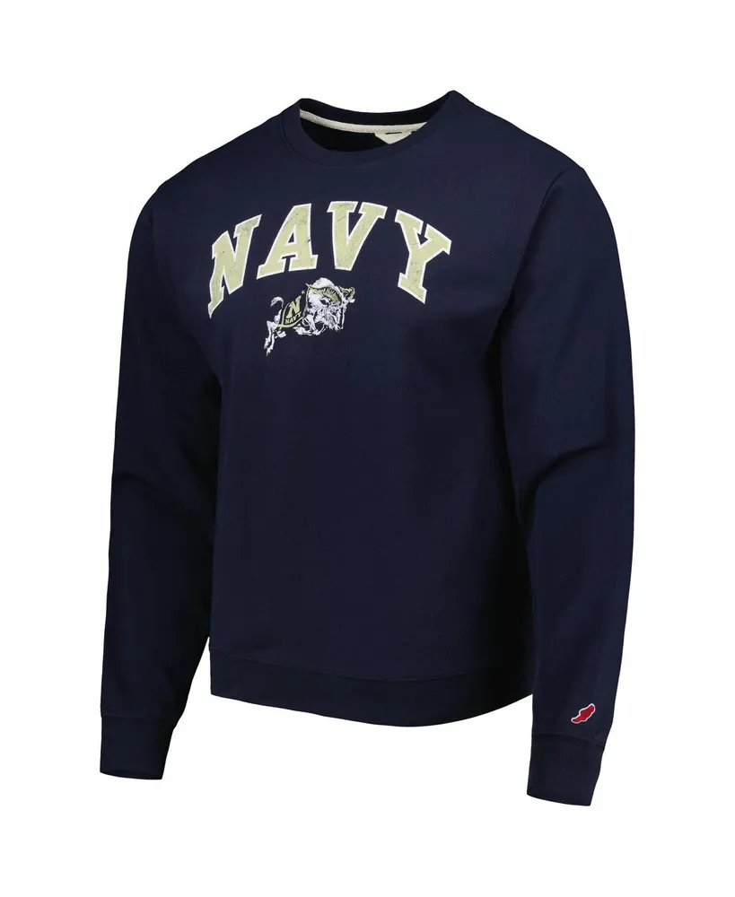 Men's League Collegiate Wear Navy Midshipmen 1965 Arch Essential Fleece Pullover Sweatshirt