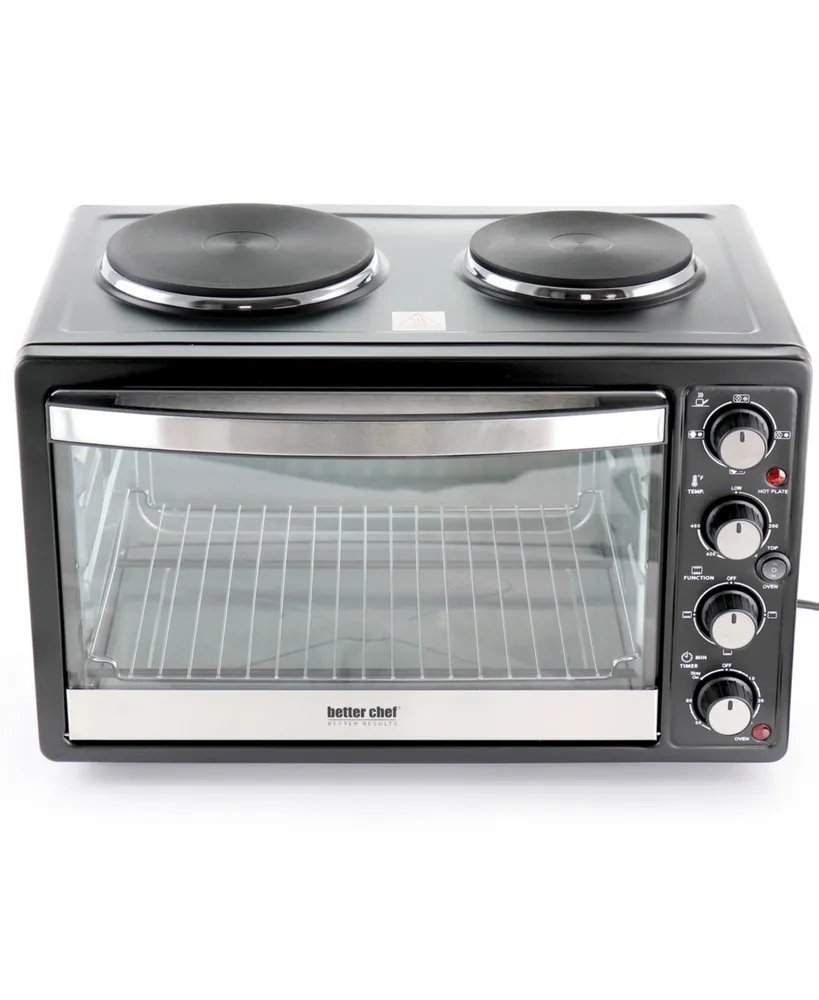 Better Chef Central Xl Toaster Oven and Broiler with Dual Solid Element Burners in Black