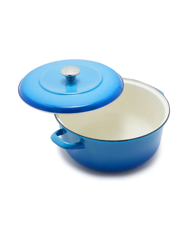 Merten and Storck, Enameled Iron 5.3-QT Dutch Oven, Teal