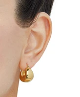 Polished Graduated Chunky Oval Hoop Earrings in 14k Yellow Gold